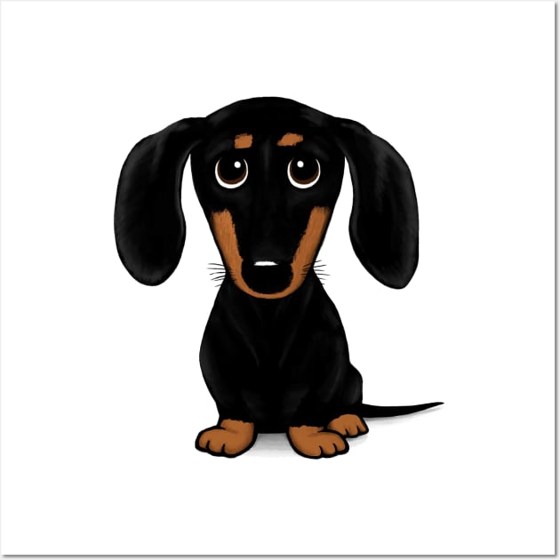 Cute Wiener Dog | Black and Tan Dachshund Wall Art by Coffee Squirrel